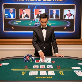 Live Blackjack VIP Tisch mit Dealer und goldenen Chips